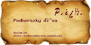 Podhorszky Éva névjegykártya