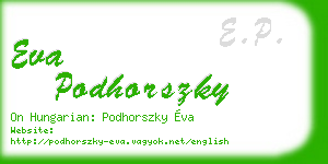 eva podhorszky business card